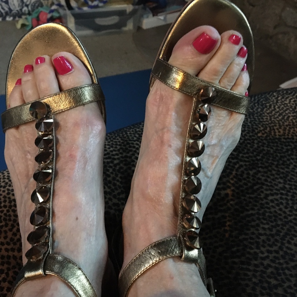 Darling  Jewelled Metallic Via Spiga sandals!